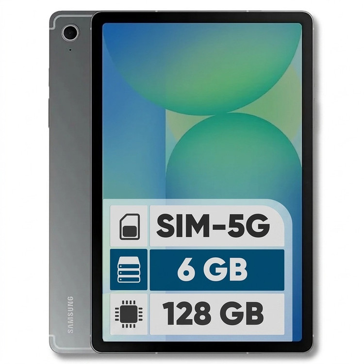 تبلت 10.9 اینچ سامسونگ مدل Galaxy Tab S10 Lite 5G با ظرفیت 128 گیگابایت و رم 6 گیگابایت، قابلیت پشتیبانی از سیم کارت، رزولوشن دوربین اصلی ۸ مگاپیکسل، پشتیبانی از قلم
